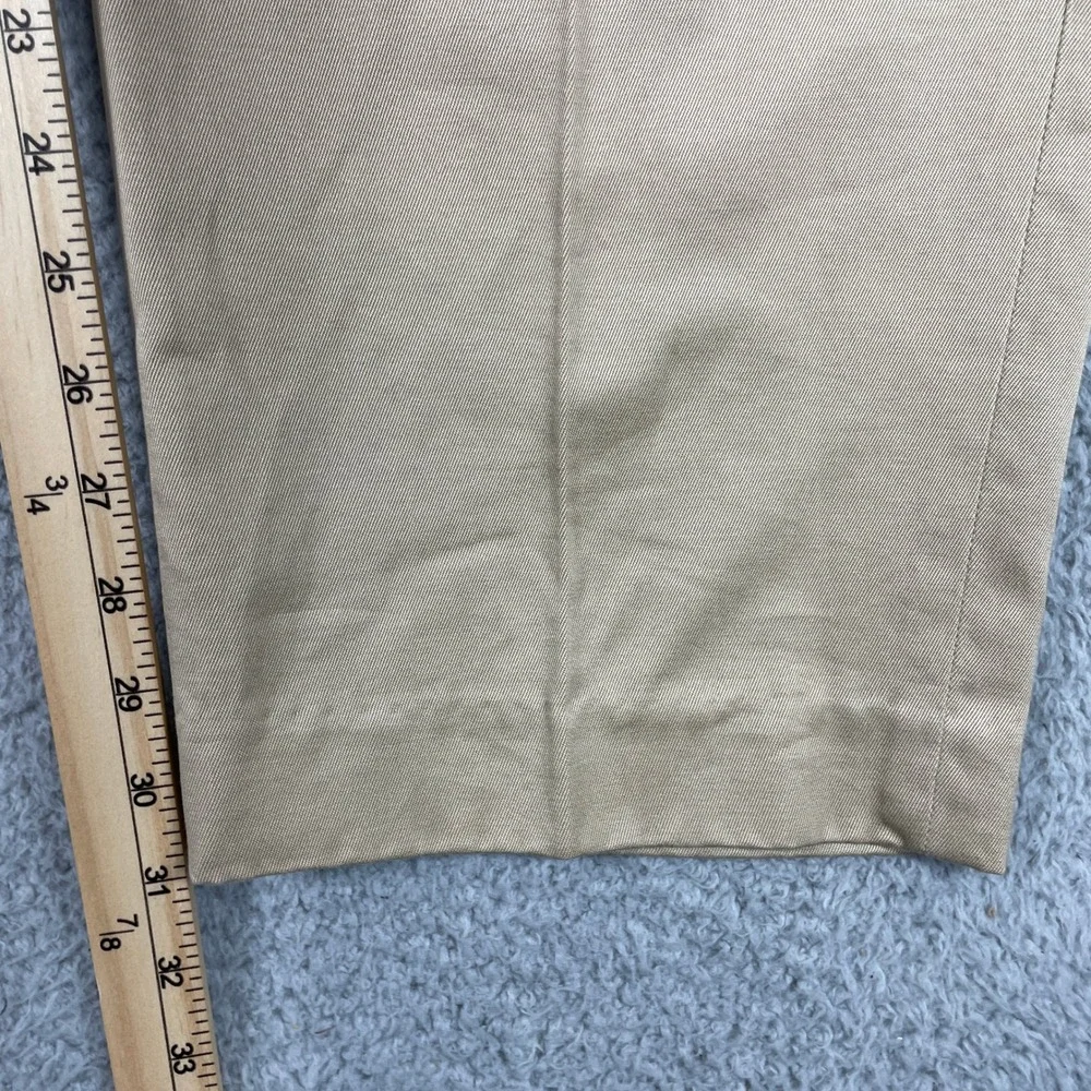 VTG Polo Ralph Lauren Double Pleated Chino Pants Mens 36R (Fits 34x31) Tan Khaki - Picture 8 of 9